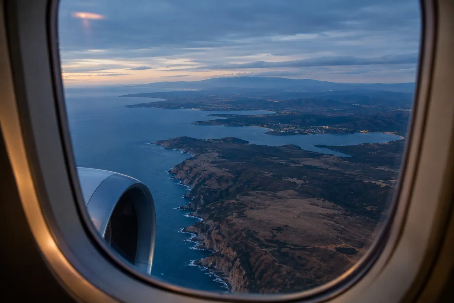San Diego area from a private jet window