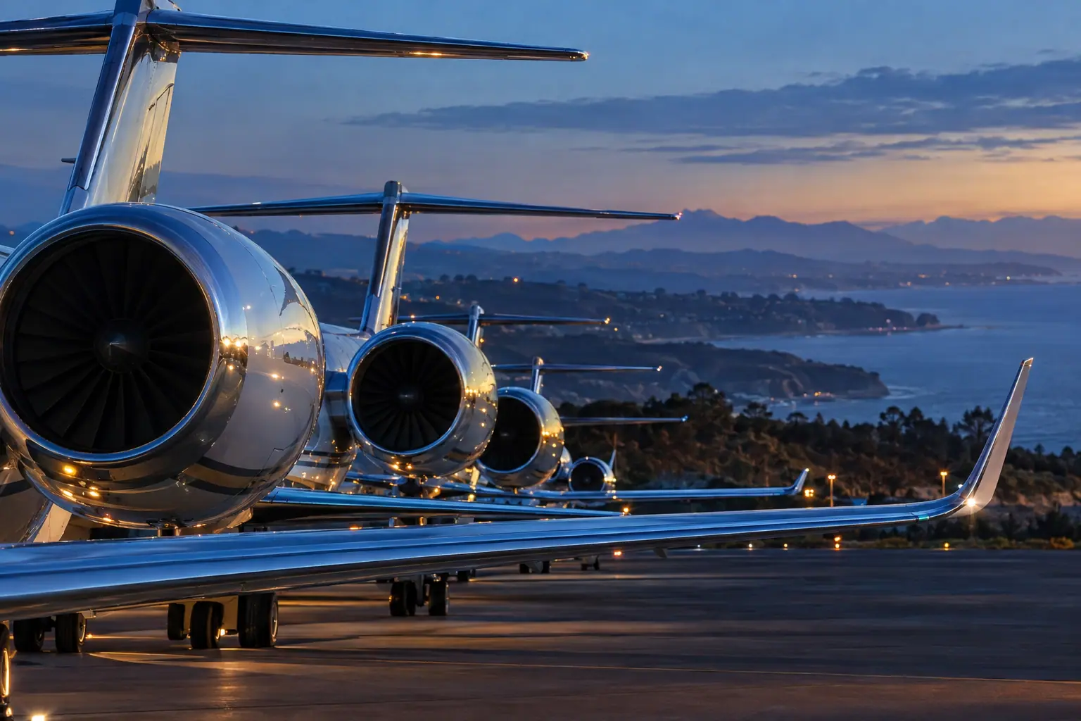 Business jets on the ramp