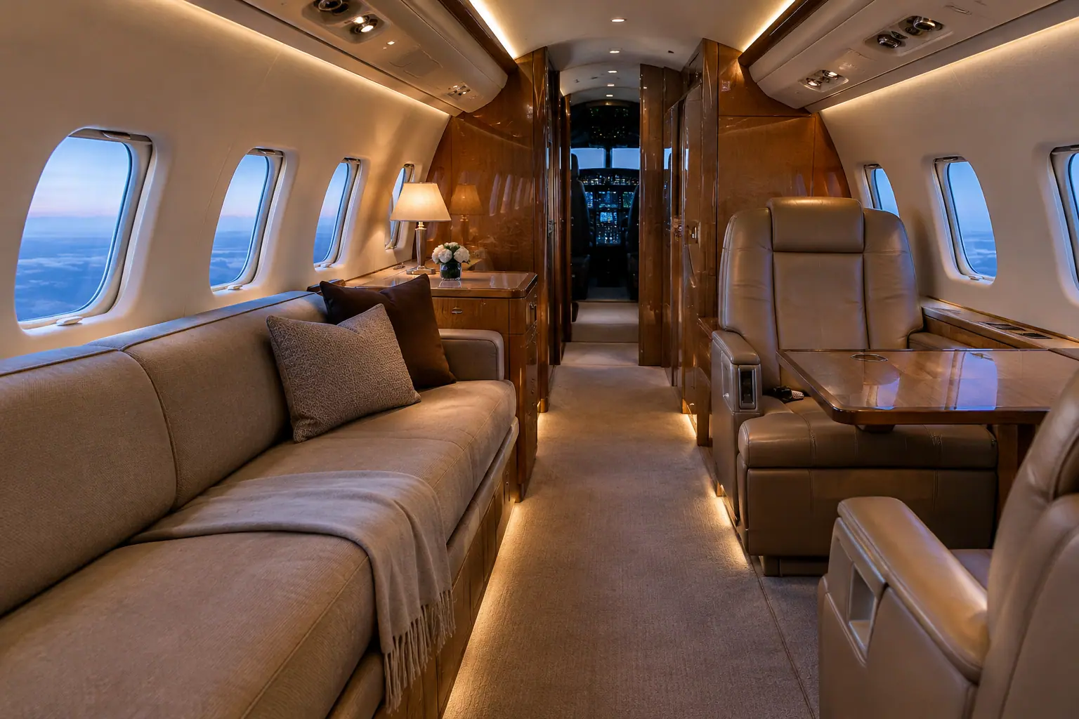 Heavy jet cabin interior