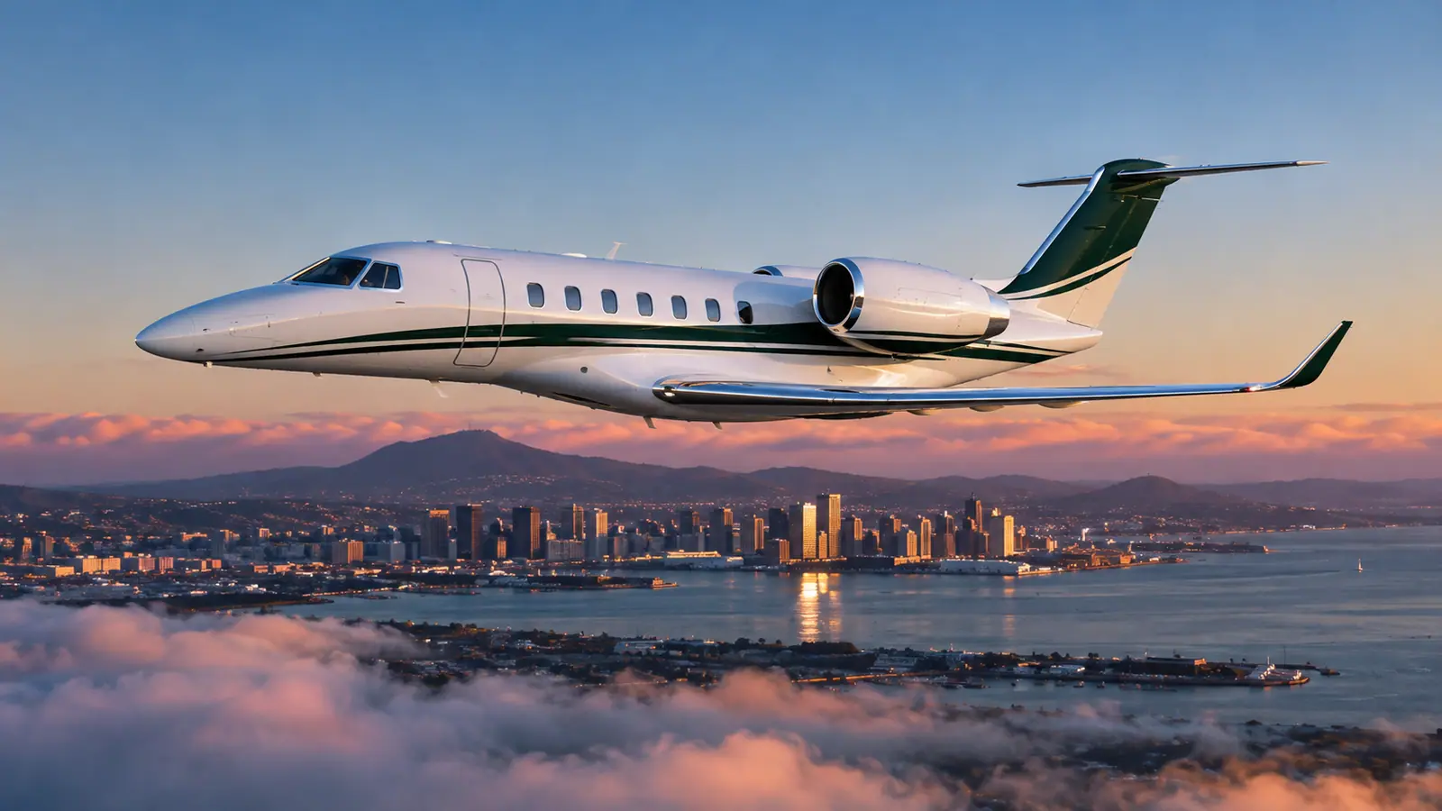 Private jet near San Diego