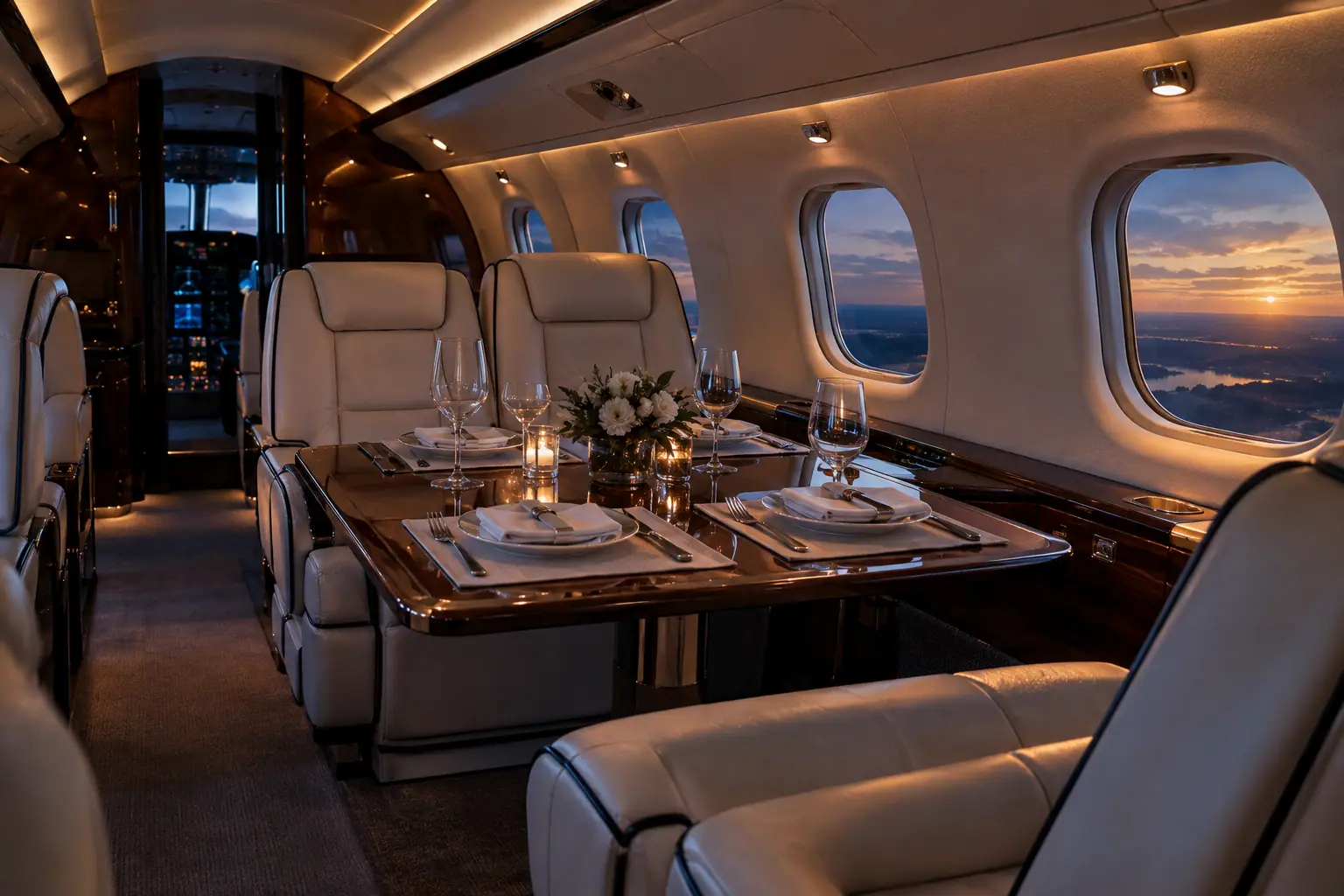 Turboprop cabin interior