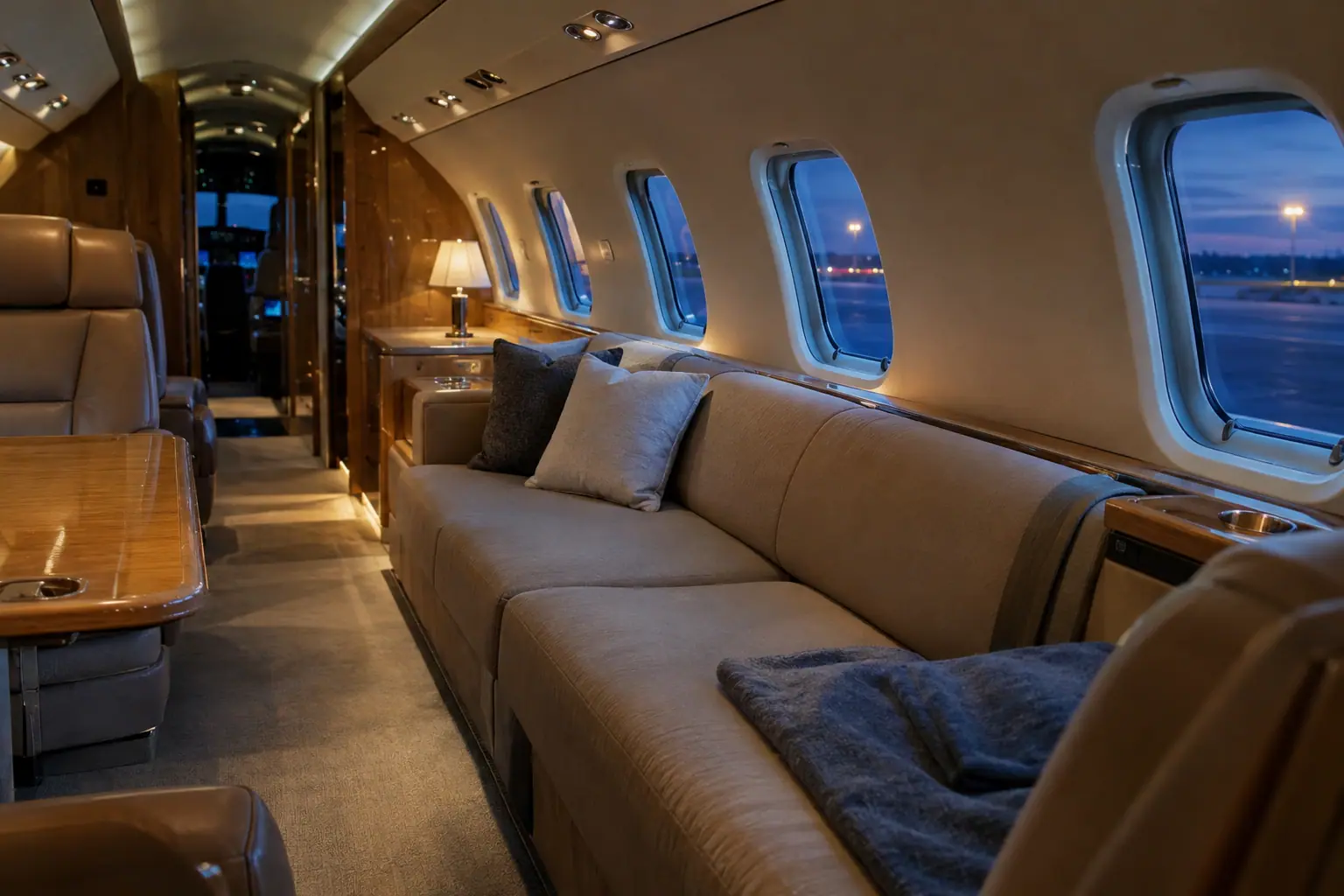 Private jet cabin